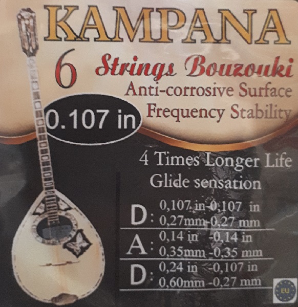 Σετ 6χορδου Μπουζουκιού Καμπάνα (Kampana)No 0.107 in