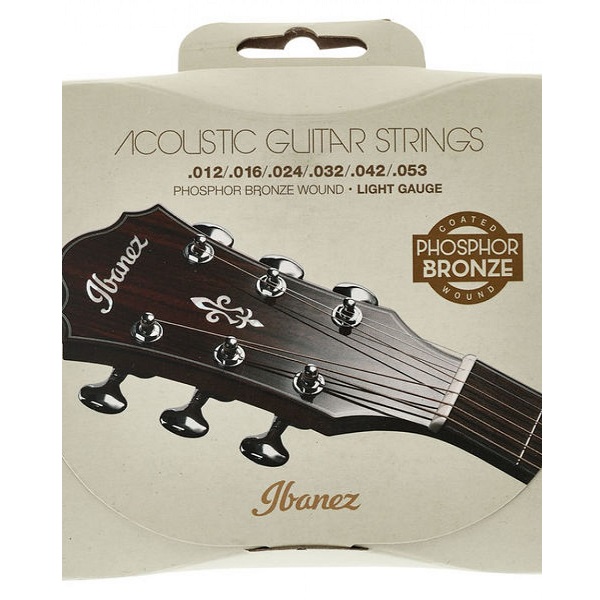 Ibanez Σετ χορδών ακουστικής κιθάρας Phosphore Bronze (Coated) Light Gauge.